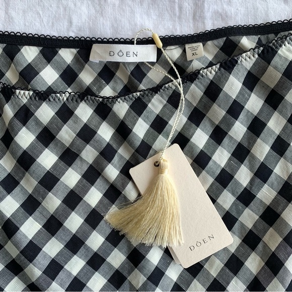 NWT Doen Elowen Linen Rayon Midi Slip A Line Skirt Marilyn Gingham Print - Picture 7 of 12